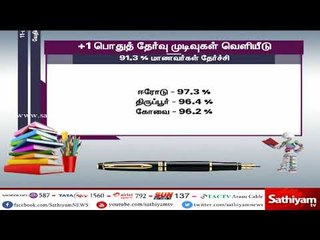 +1 பொதுத் தேர்வில் 91.3 சதவிகித மாணவ, மாணவிகள்  தேர்ச்சி பெற்றுள்ளனர்.