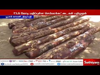 திருப்பதி அருகே ருபாய் 1.5 கோடி மதிப்புள்ள செம்மரக்கட்டைகள் பறிமுதல்