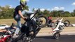Beautiful Girl Biker Performs AMAZING Highway Motorcycle Stunts Riding Long Stunt Bike Wheelies 2017