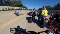 INSANE Motorcycle ACCIDENT Street Bike CRASHES Wheelie Causing Big Bike Pile Up CRASH On Highway