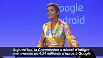 L'UE inflige une amende de 4,34 mds d'euros à Google