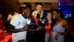 A very ecstatic French crew and host, James Saunders was at Hutt Shutts Sports and Entertainment Center celebrating France's victory over Crotia