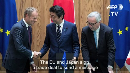 EU, Japan sign trade deal in 'message against protectionism'