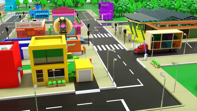 Learn Shapes with Police Truck - Rectangle Tyres Assemby - Cartoon Animation for Children (1)