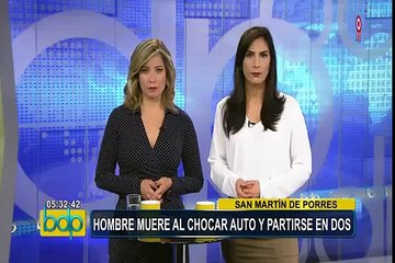 San Martín de Porres: auto choca y se parte en dos dejando una persona fallecida