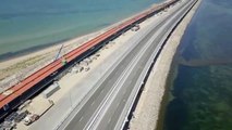 el Puente de Crimea desde el aire y el mar ✭ julio del 2018 Rusia