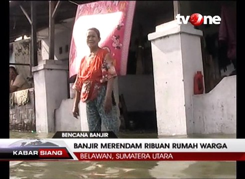 Banjir Akibat Hujan Deras Belum Kunjung Surut di Belawan