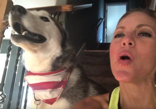 Owner Sings Adorable Off-Key Duet With Her Husky