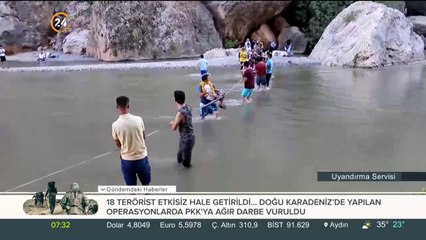 Piknik yaptıkları kanyonda mahsur kaldılar