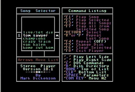 Rush Tom Sawyer Commodore 64 Stereo Sid Player Keyboard