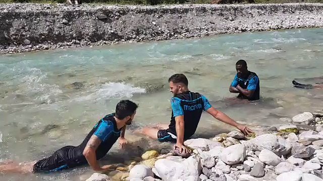 Ritiro Auronzo, biancocelesti al fiume