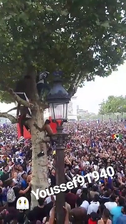 Paris  il saute dans la foule depuis un arbre