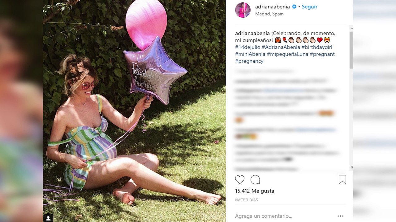 Adriana Abenia da a luz a su hija