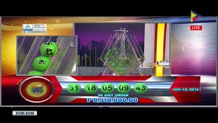 PCSO 9 PM Lotto Draw, July 18, 2018