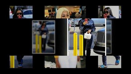 Blac Chyna steps out wearing velour tracksuit to get her nails done...