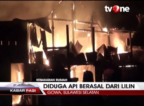 Lupa Matikan Lilin, 2 Rumah Hangus Terbakar