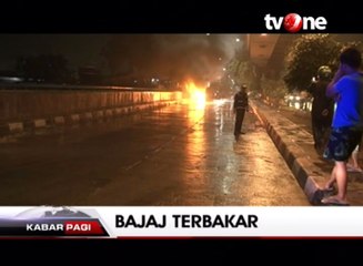 Bajaj Berbahan Bakar Gas Terbakar di Pademangan