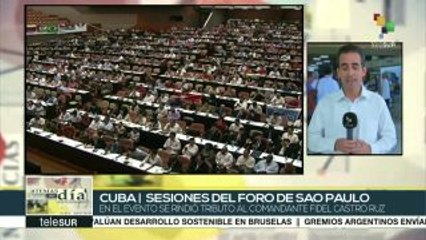 Homenaje a Fidel Castro centra sesión especial del Foro de Sao Paulo