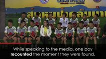 Boys rescued from Thai cave recount moment they were found