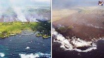Hawaii volcano eruption - SHOCK PICTURES of Kapoho Bay before and after