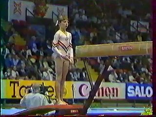 Daniela SILIVAS (ROM) beam - 1985 Europeans Helsinki EF