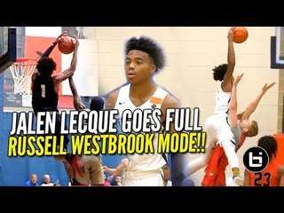 DON'T JUMP w/ Jalen Lecque! Shows WHY He's "Baby Westbrook" at Nike Peach Jam!!