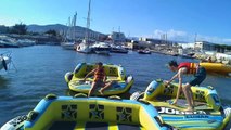 ON A FAIT DE LA BOUÉE CANAPÉ TRACTÉ EN BATEAU A CANNES ... PEDRO C'EST ÉCLATÉ LA TRONCHE !