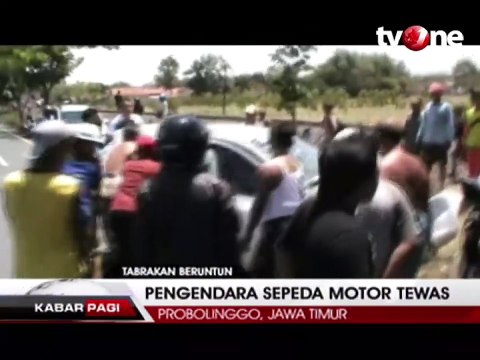 Tabrakan Beruntun, Pengendara Sepeda Motor Tewas