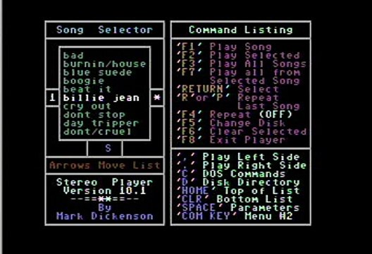 Michael Jackson Billie Jean Commodore 64 Stereo Sid Player Keyboard