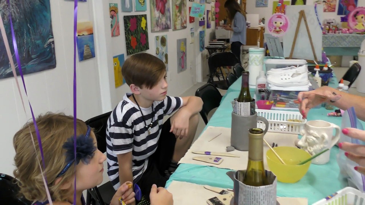 Crafts for Tatum's Wish Day! DCTC Amy Jo Crafts for Kids _ Making Pottery Mugs