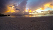 Time lapse Beach sunset captures stunning lightning storm