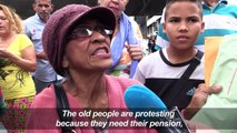 Senior citizens protest against crisis-hit pensions in Venezuela