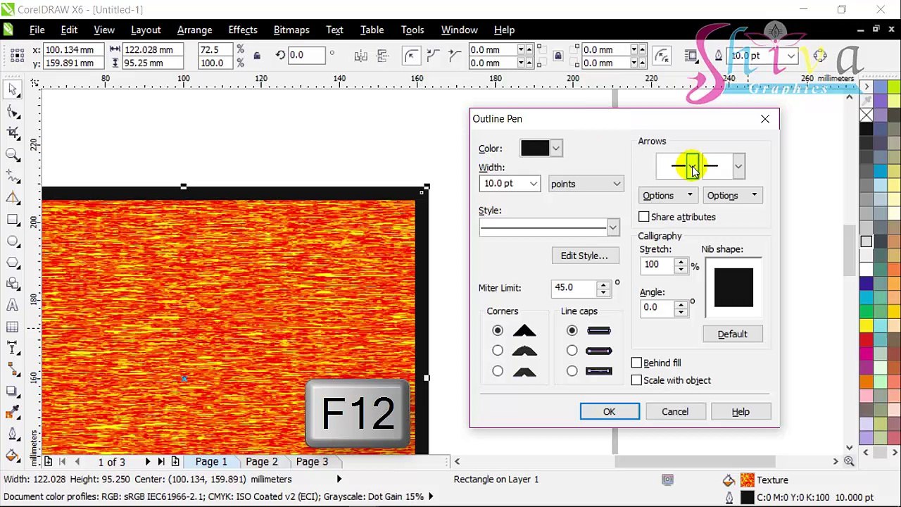 Corel Draw Tutorials in hindi How To use format outline Command |  फॉर्मेट आउटलाइन कमांड क्या है by Shiva Graphics