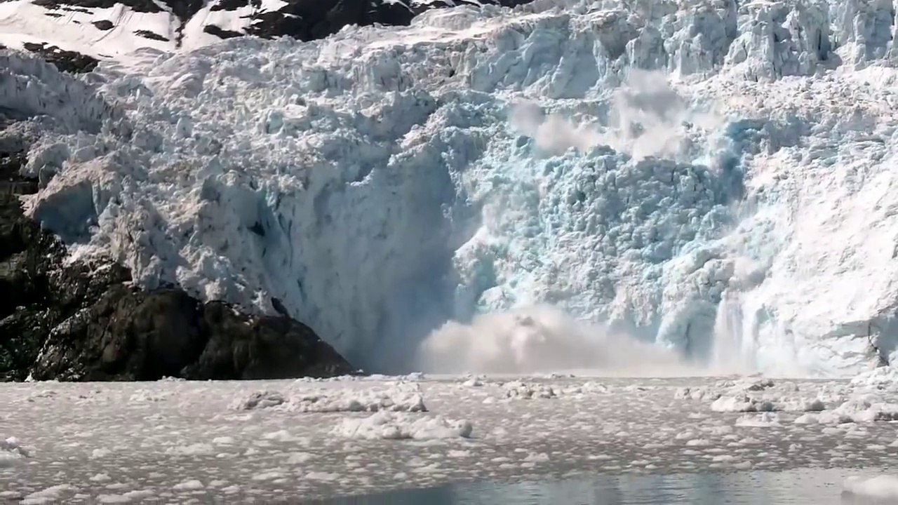Glacier Calving, Huge Wave