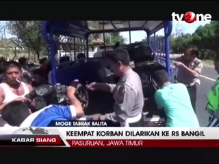 Satu Keluarga Tertabrak Moge, Dua Balita Kritis
