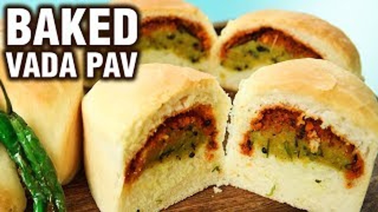 Baked Vada Pav Recipe - How To Make Baked Batat...
