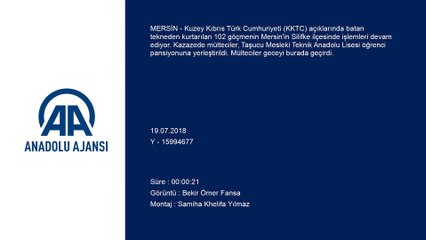 KKTC açıklarında mültecileri taşıyan teknenin batması - MERSİN