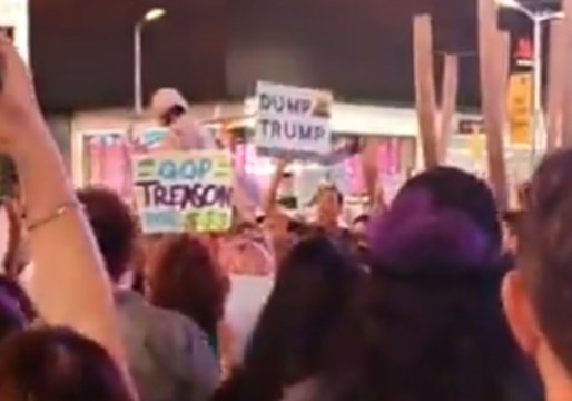 Protesters Rally Against Trump at Times Square in New York City