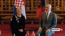 Report TV - Rama pret në takim zyrtar presidenten kroate Kolinda Grabar Kitaroviç