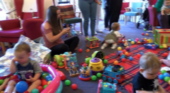 Old Folks Meeting the Toddlers at Newcastle Care Home
