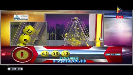 PCSO 9 PM Lotto Draw, July 19, 2018