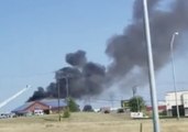Plume of Smoke Billows From Burning Texas IHOP