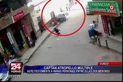 Cusco: auto modelo “tico” atropella a cinco personas, entre ellas dos niños