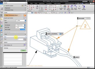 NX 2D Drafting : Create balloon symbols with leaders