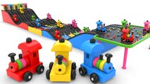 おもちゃスライダーで遊ぶ幼稚園のおもちゃの電車