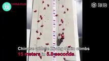 Chinese athlete Zhong Qixin climbed 15 meters in 5.8 seconds during qualifying for the 2018 Climbing World Cup in France. A video of his competition has gone vi