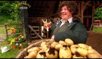 Gigglebiz Farmer Dung who gets very excited about some special potatoes