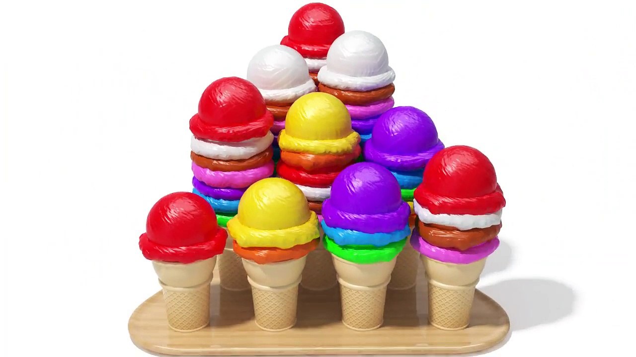 Learn to Count Numbers 1 to 10 123 with 3D Ice cream for Kids