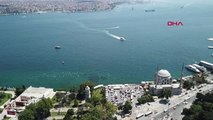 İstanbul Dolmabahçe'de Yolun Çöktüğü Alanın Havadan Görüntüsü