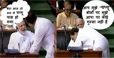 Rahul Gandhi Ne di PM Narendra modi ko Jaadu ki jhappi  राहुल  गाँधी  ने  दी  PM  नरेंद्र  मोदी  को  जादू  की झप्पी